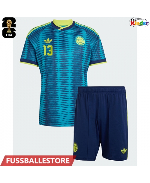 Günstige Kolumbien Yerry Mina #13 Auswärts Trikotsatzt Kinder WM 2026 Kurzarm (+ Kurze Hosen)